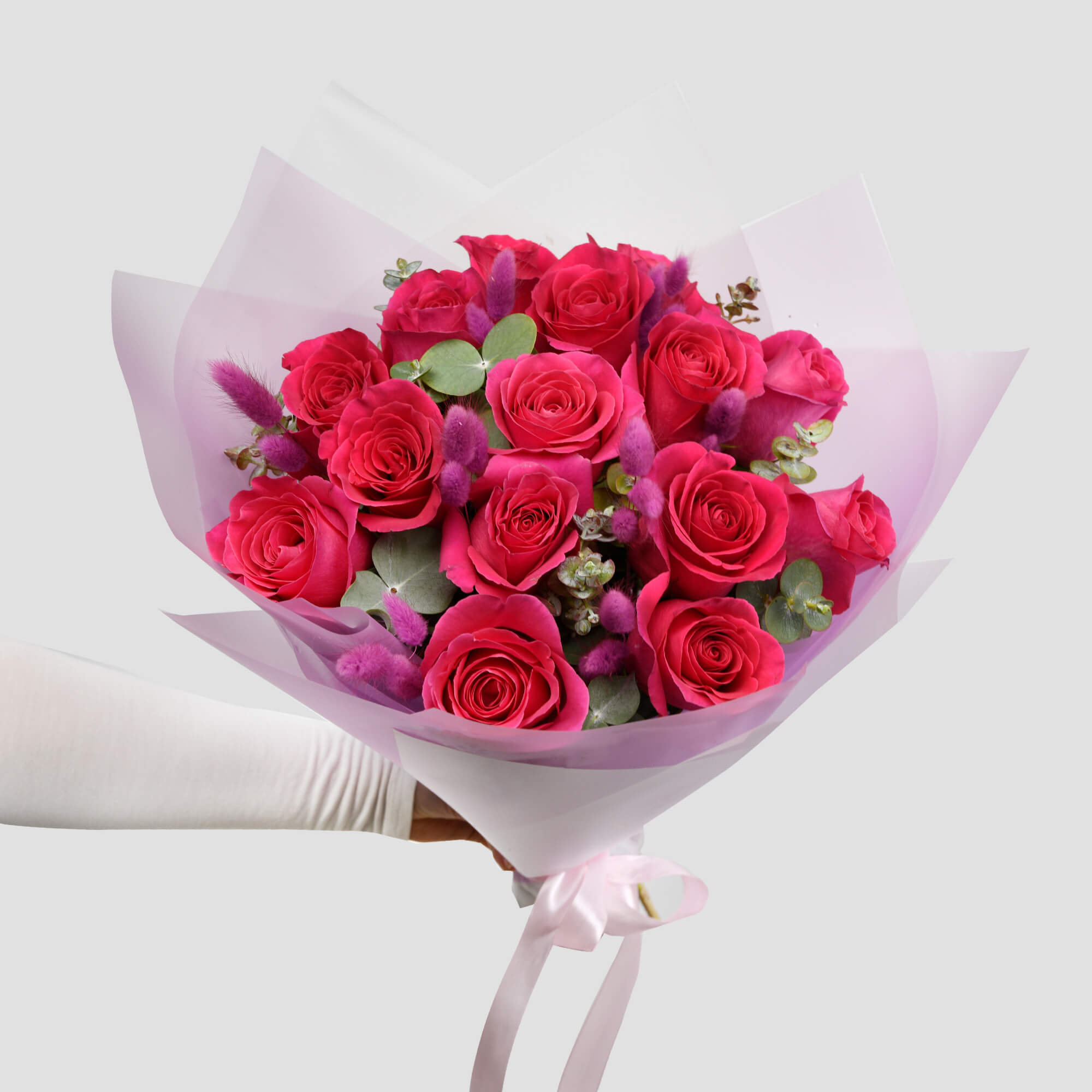 Buchete de trandafiri - California Flowers, Buchet 15 trandafiri Pink, californiaflowers.mom