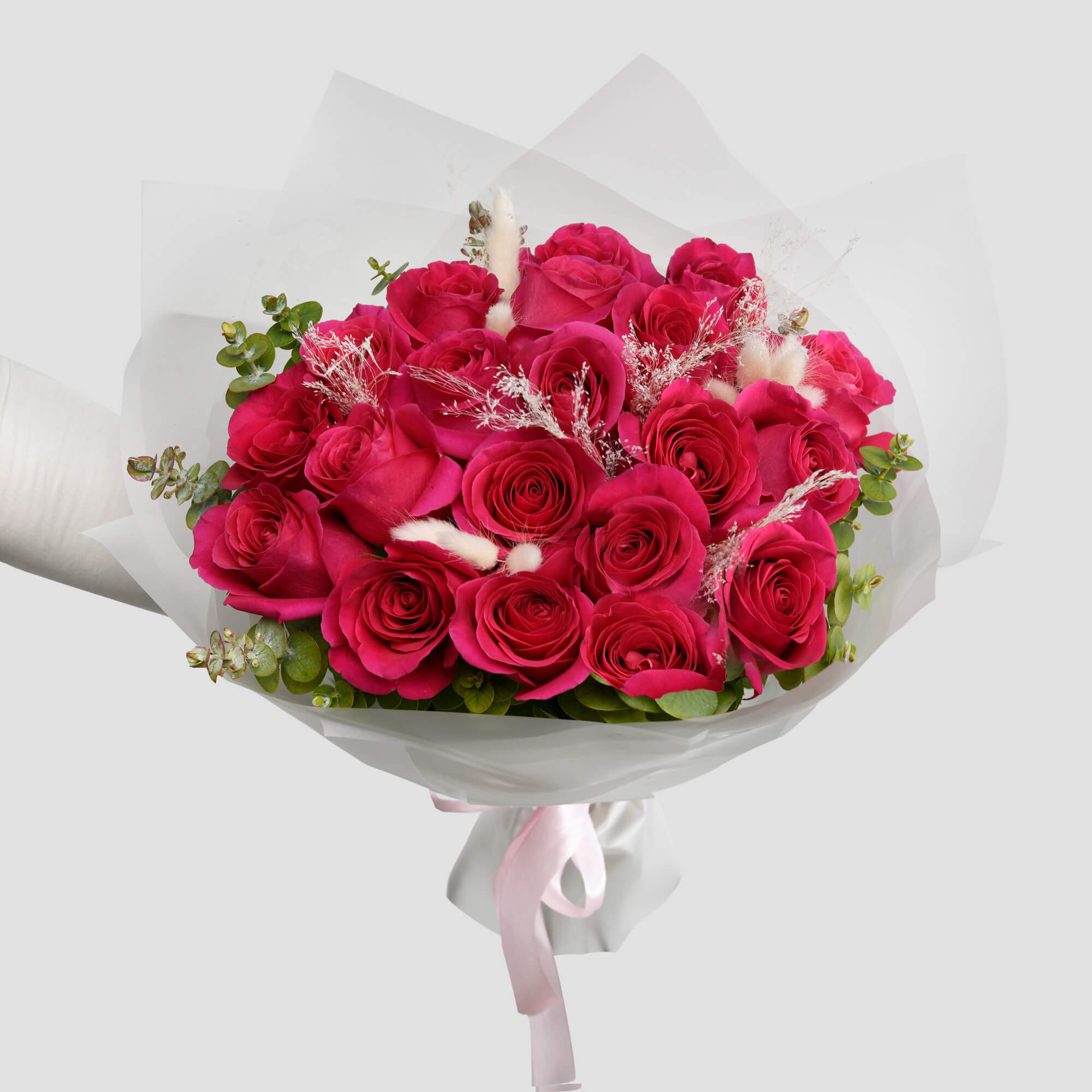Flori pentru iubita – California Flowers, Buchet 19 trandafiri Pink, californiaflowers.mom