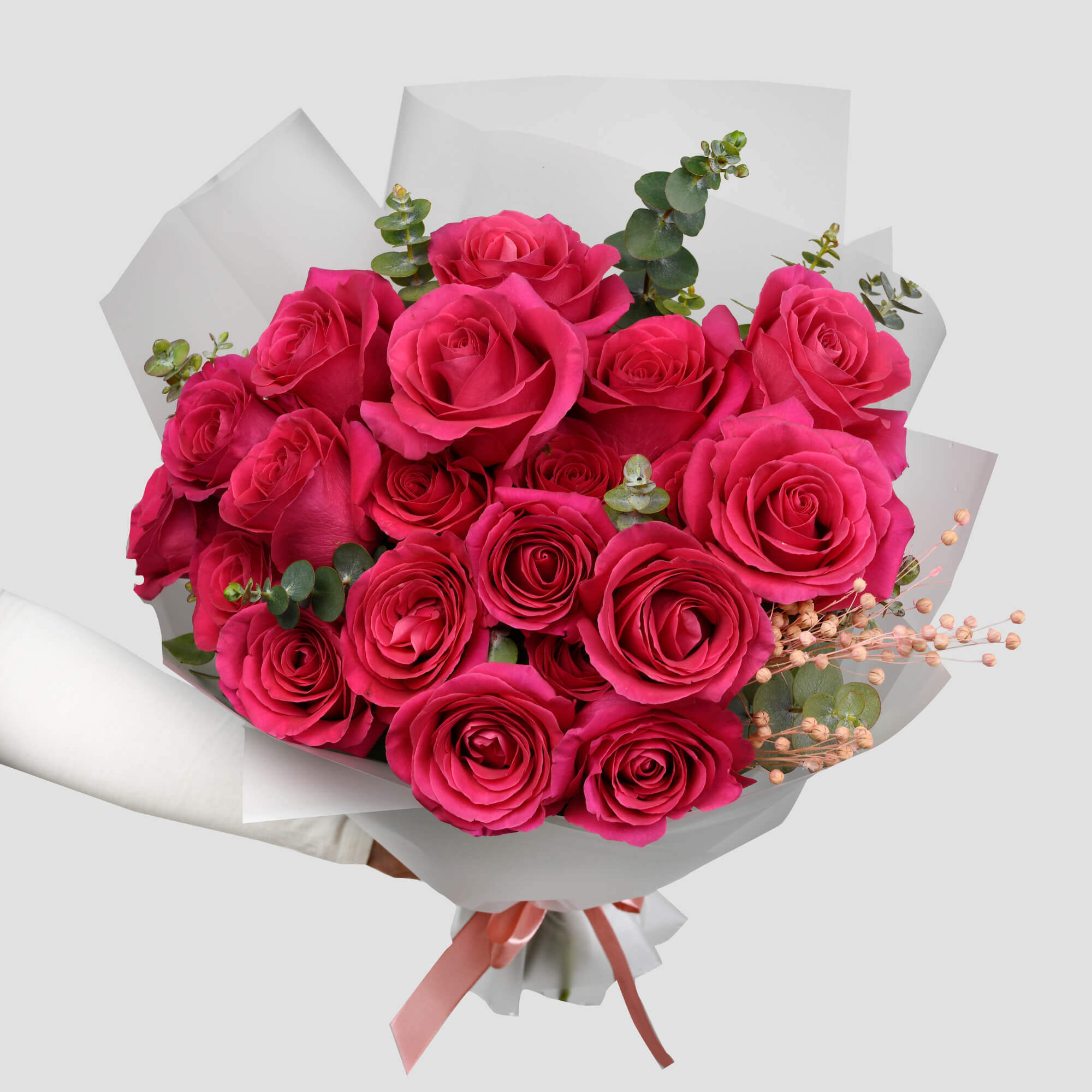 Flori pentru iubita – California Flowers, Buchet 25 trandafiri Pink, californiaflowers.mom