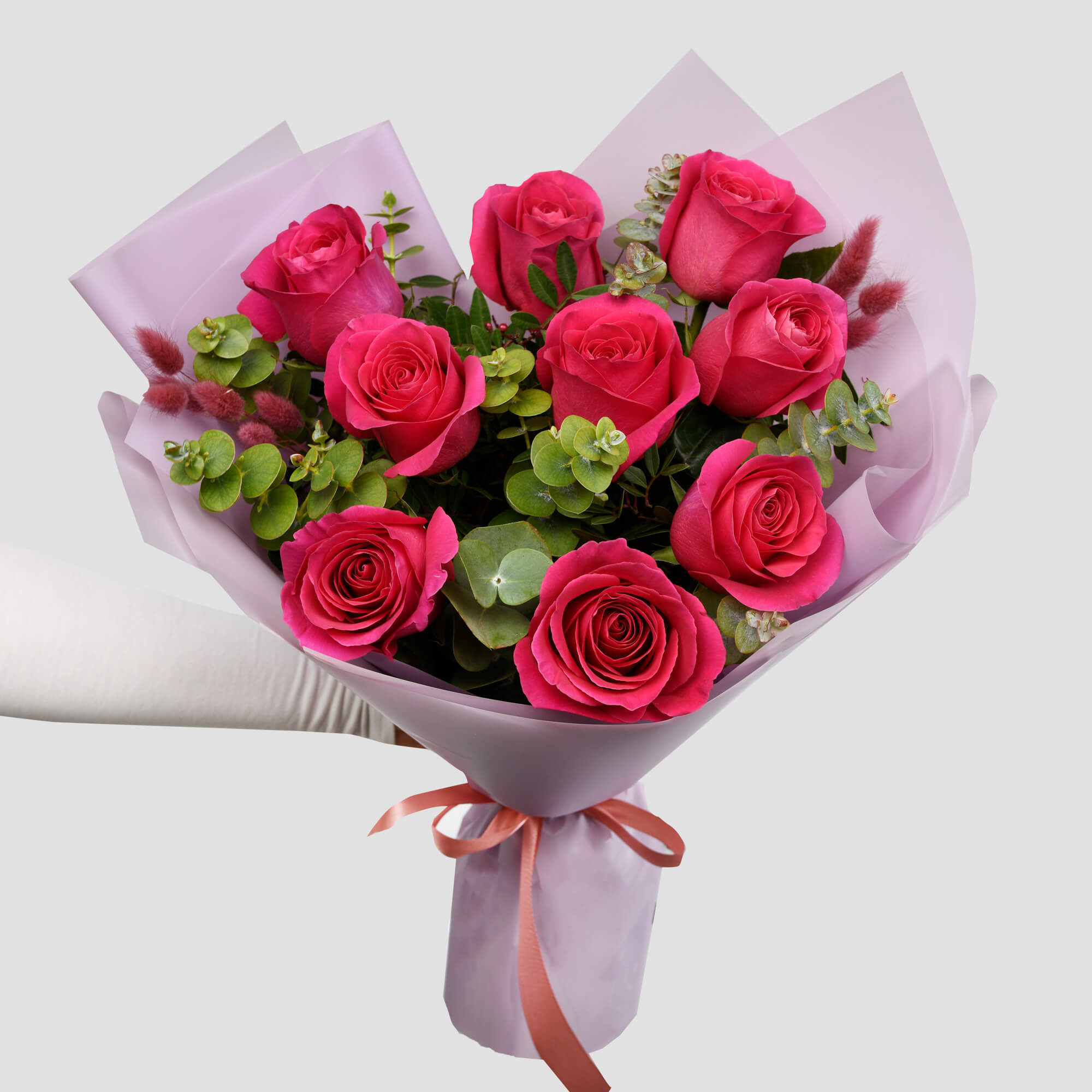 Flori de 1 Martie - California Flowers, Buchet 9 trandafiri Pink, californiaflowers.mom
