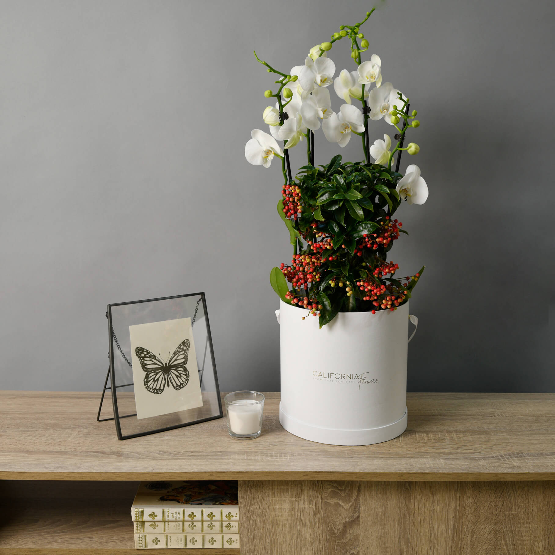 Aranjament cu Orhidee Phalaenopsis si Ardisia, 3, californiaflowers.mom