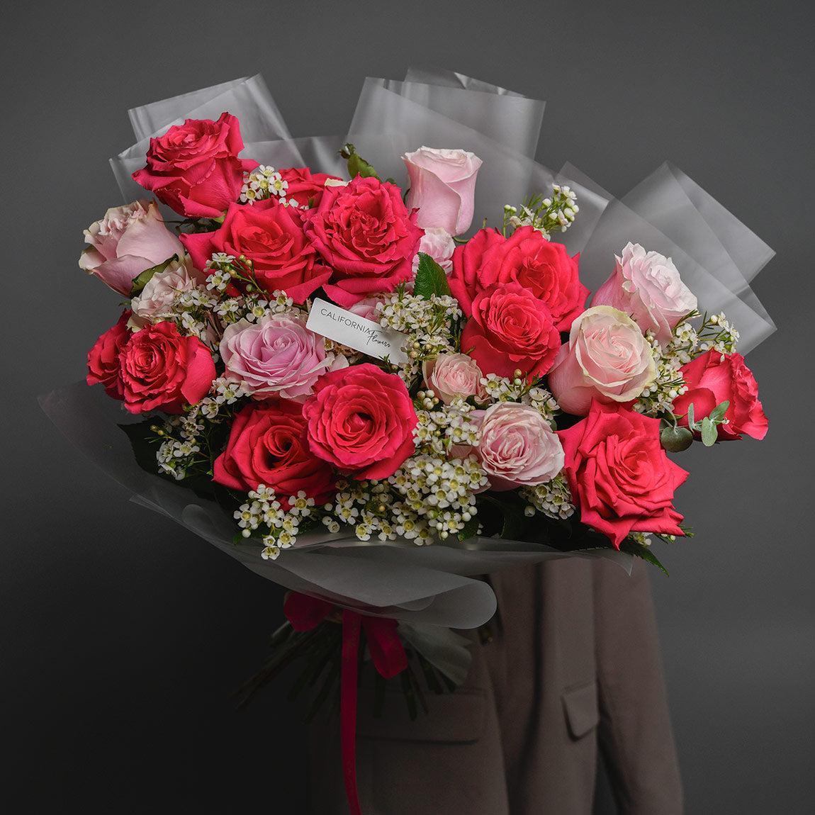 Sf. MIhail si Gavril, Buchet trandafiri Pink si roz, californiaflowers.mom