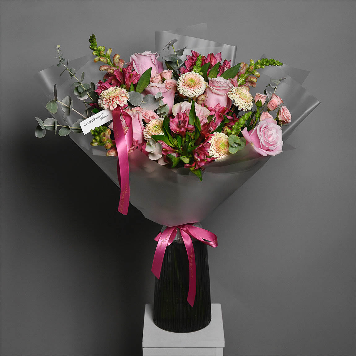 Buchet trandafiri roz si alstroemeria, 7, californiaflowers.mom