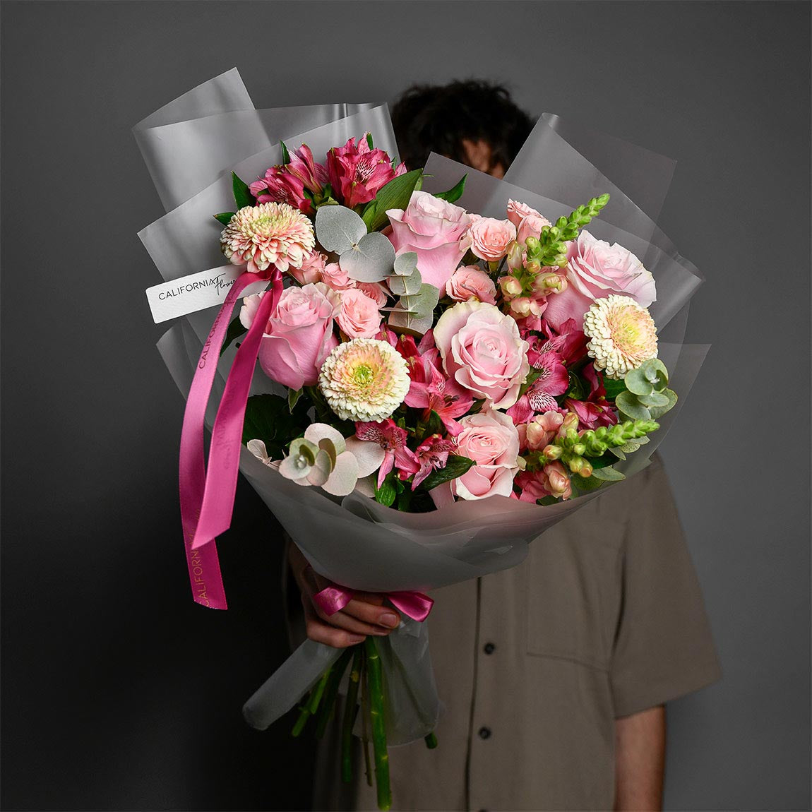 Buchet trandafiri roz si alstroemeria, 5, californiaflowers.mom