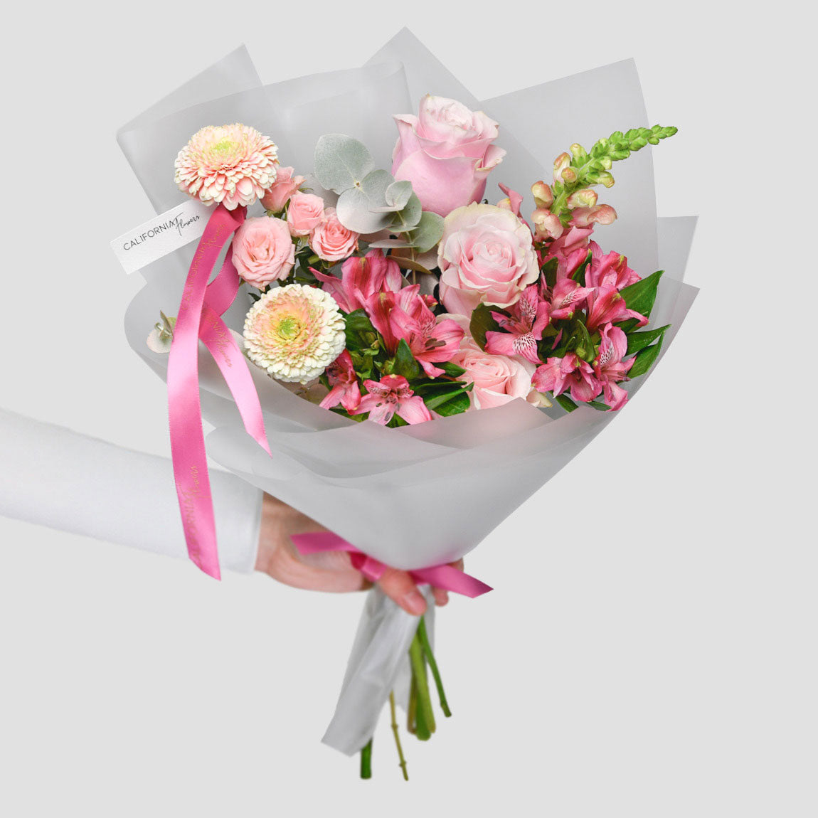 Buchet trandafiri roz si alstroemeria, 3, californiaflowers.mom