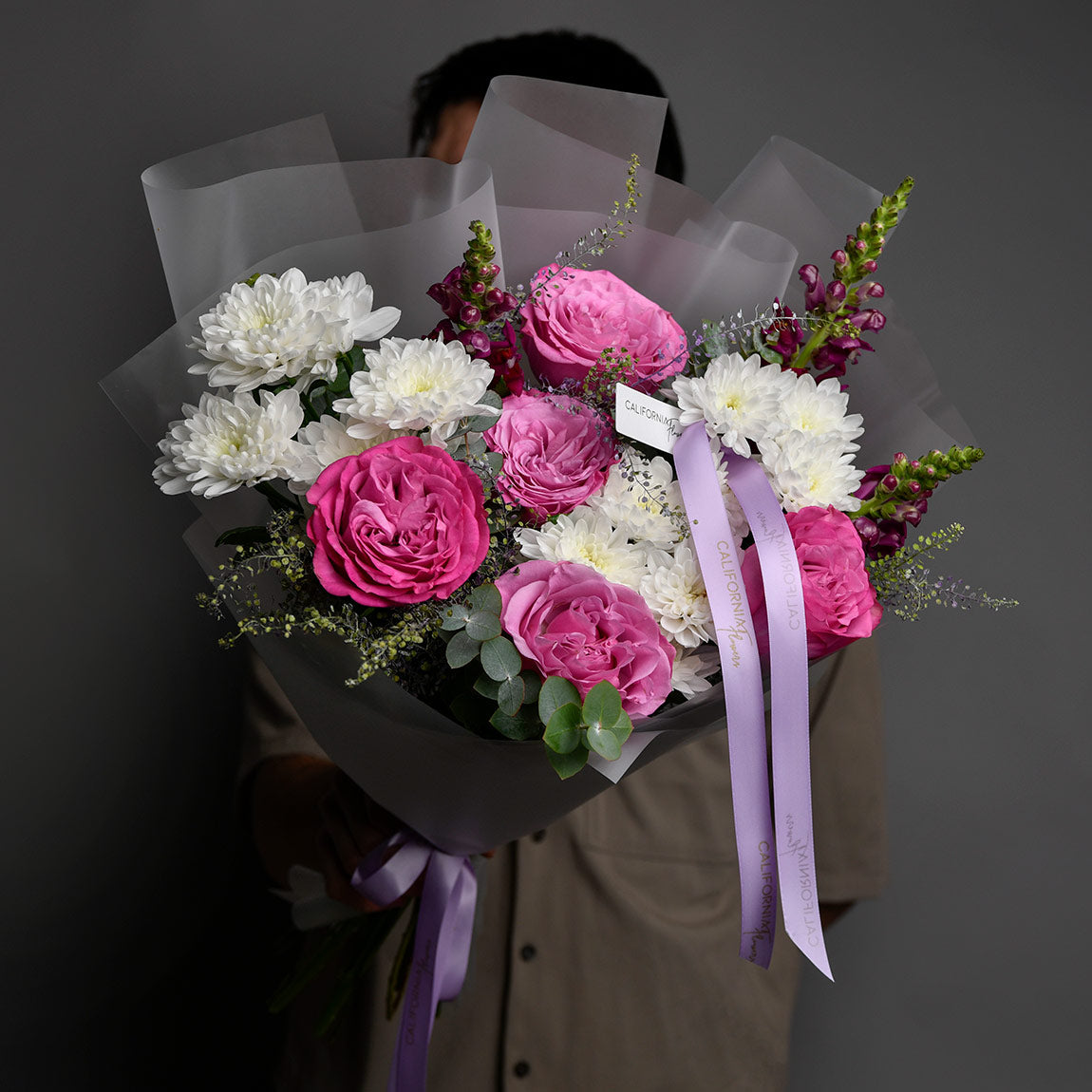 Buchet trandafiri roz si crizanteme, 5, californiaflowers.mom
