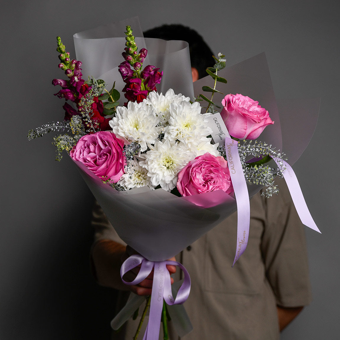 Buchet trandafiri roz si crizanteme, 6, californiaflowers.mom