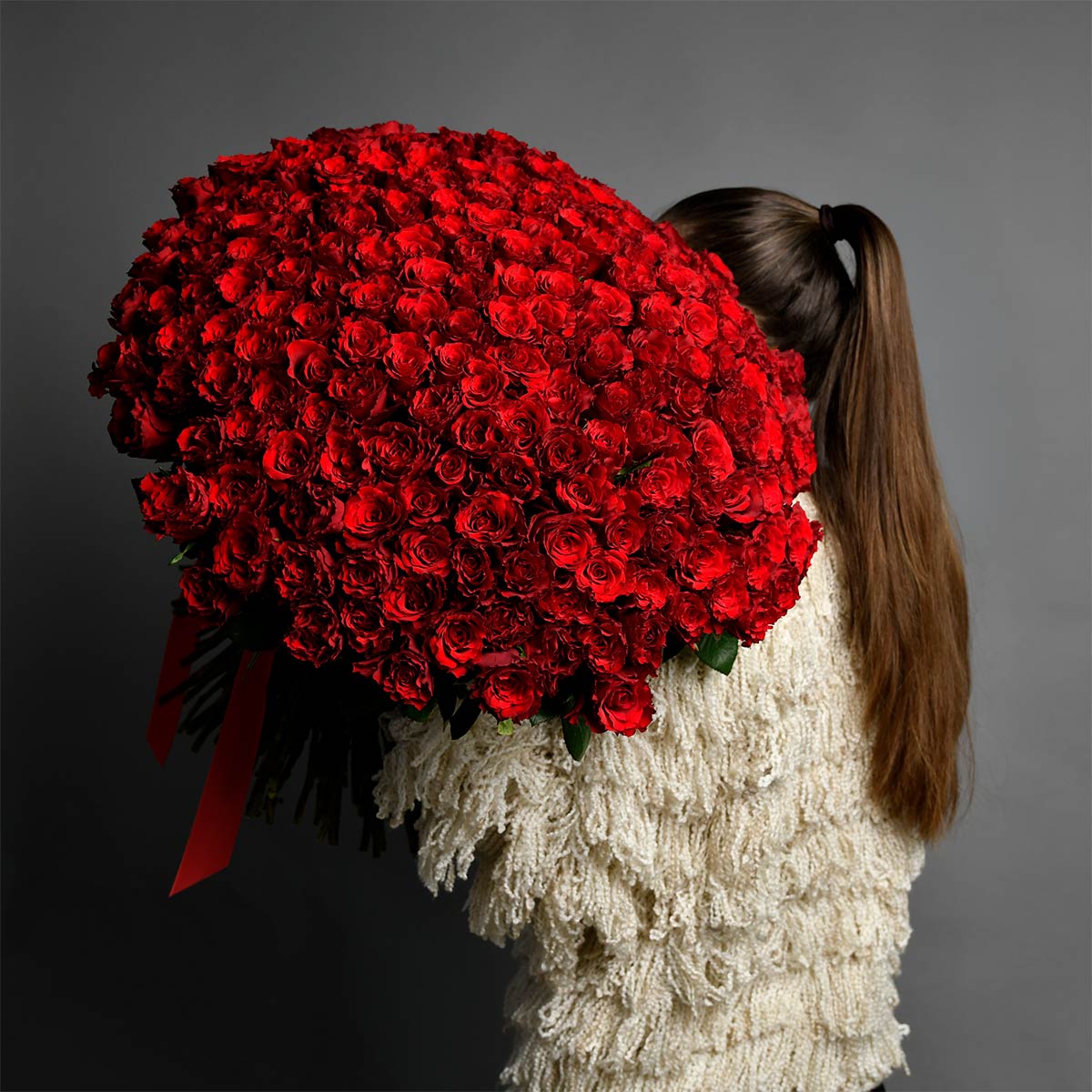 Flori de Paste - California Flowers, Buchet 201 trandafiri rosii, californiaflowers.mom