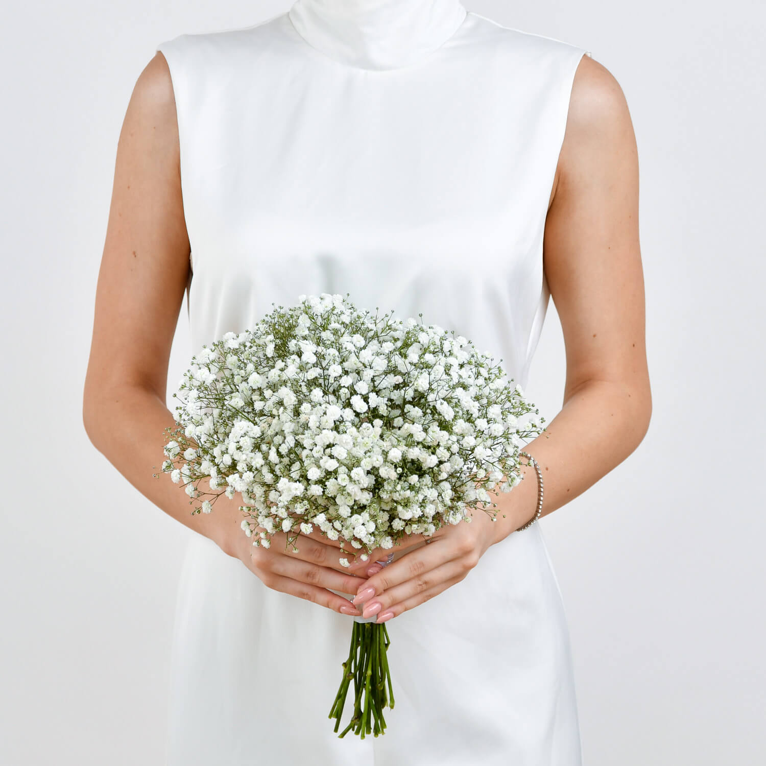 Buchete mireasa si nasa - California Flowers, Buchet de mireasa cu gypsophilla, californiaflowers.mom