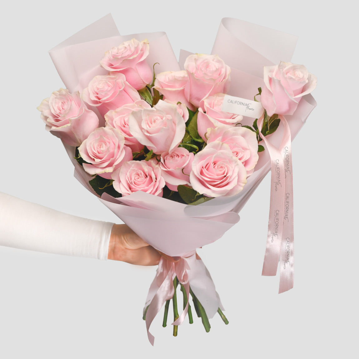 Flori de Valentine's Day - California Flowers, Buchet 15 trandafiri roz, californiaflowers.mom