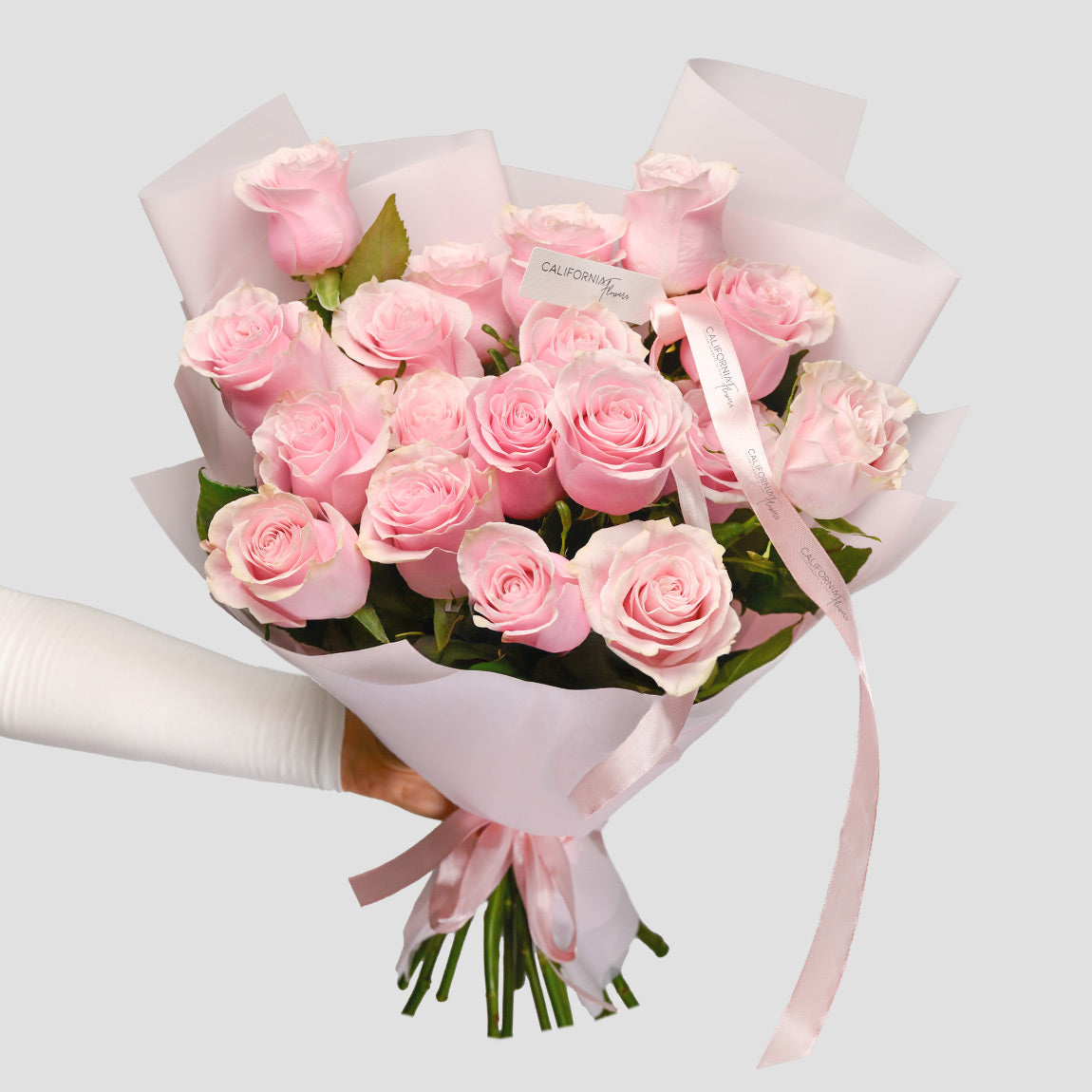 Aranjamente florale nou nascut - California Flowers, Buchet 19 trandafiri roz, californiaflowers.mom