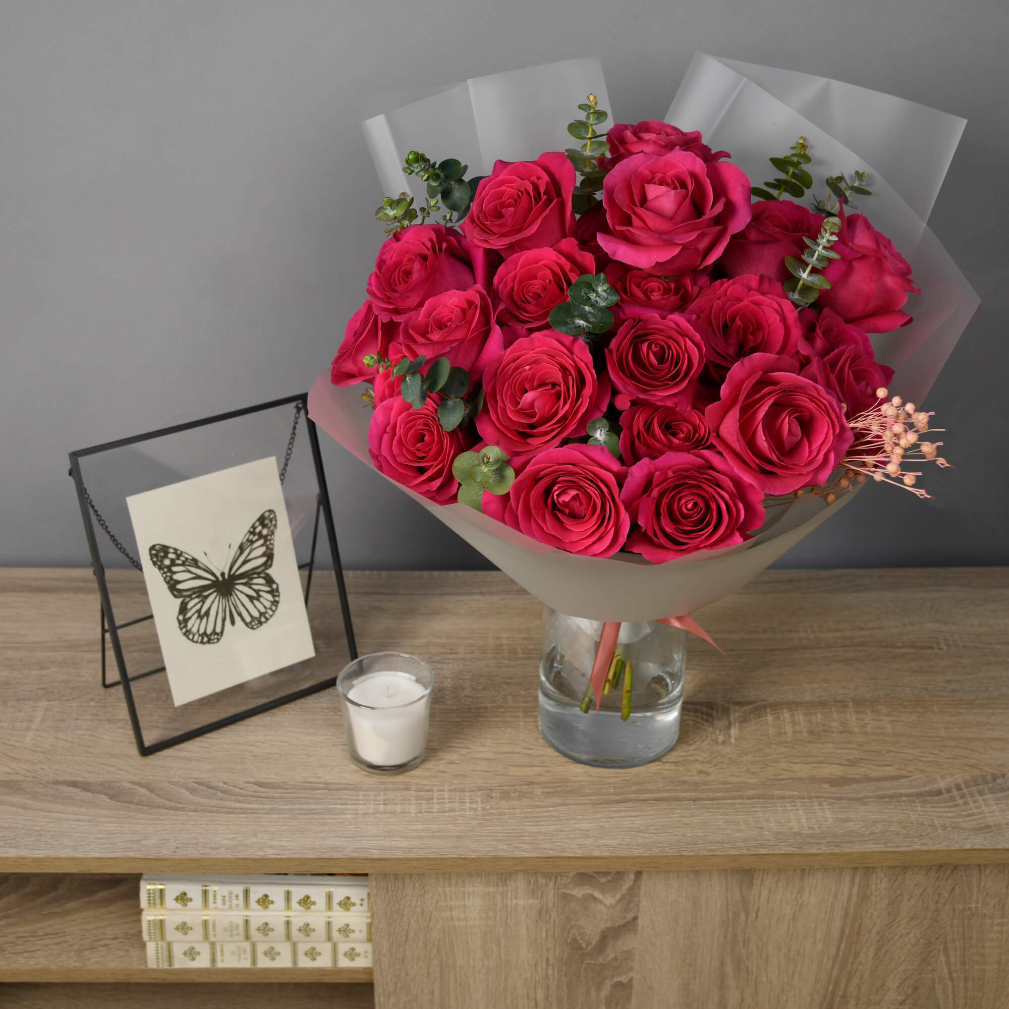 Buchet 25 trandafiri Pink, 3, californiaflowers.mom