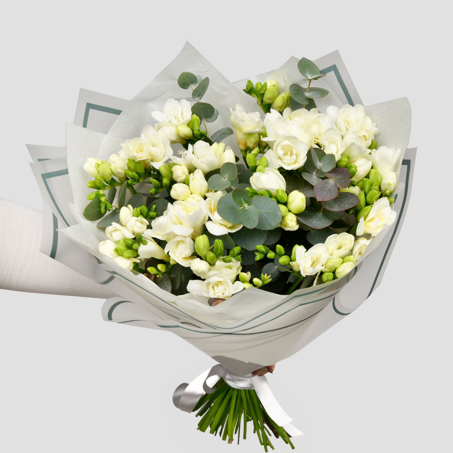 Flori de 1 Martie - California Flowers, Buchet 25 frezii albe, californiaflowers.mom