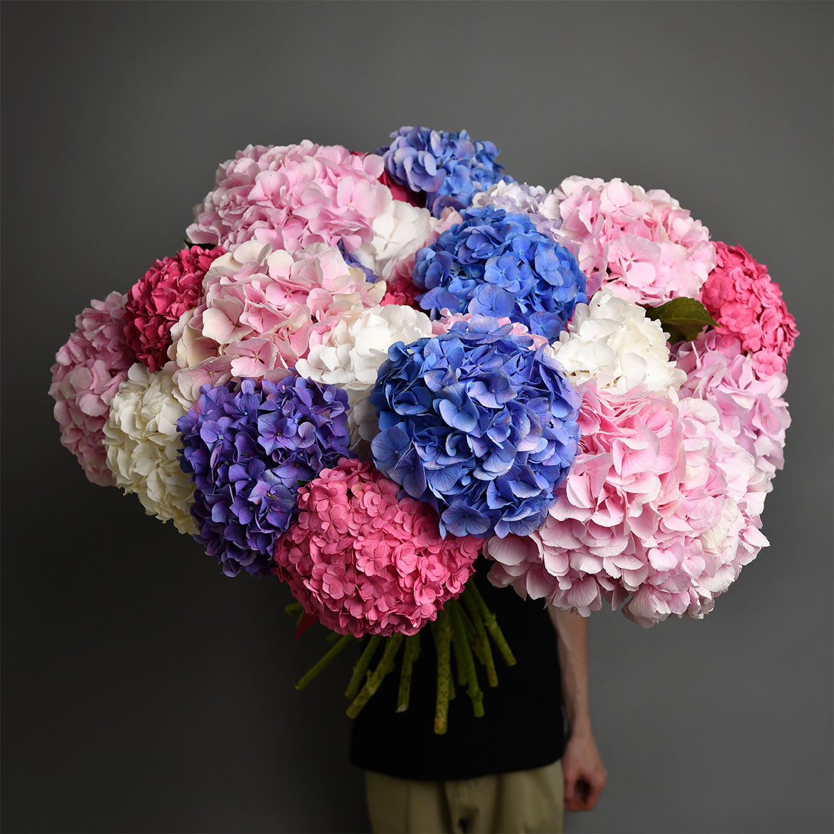 Buchete hortensii - California Flowers, Buchet 27 hortensii multicolore, californiaflowers.mom