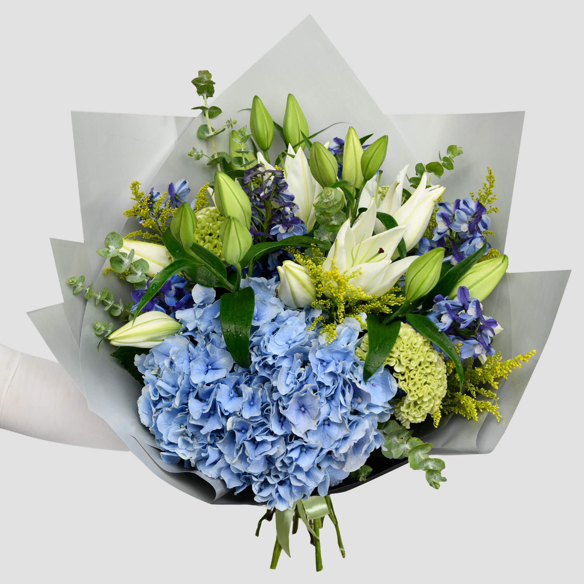 Buchete hortensii - California Flowers, Buchet hortensie si crini, californiaflowers.mom