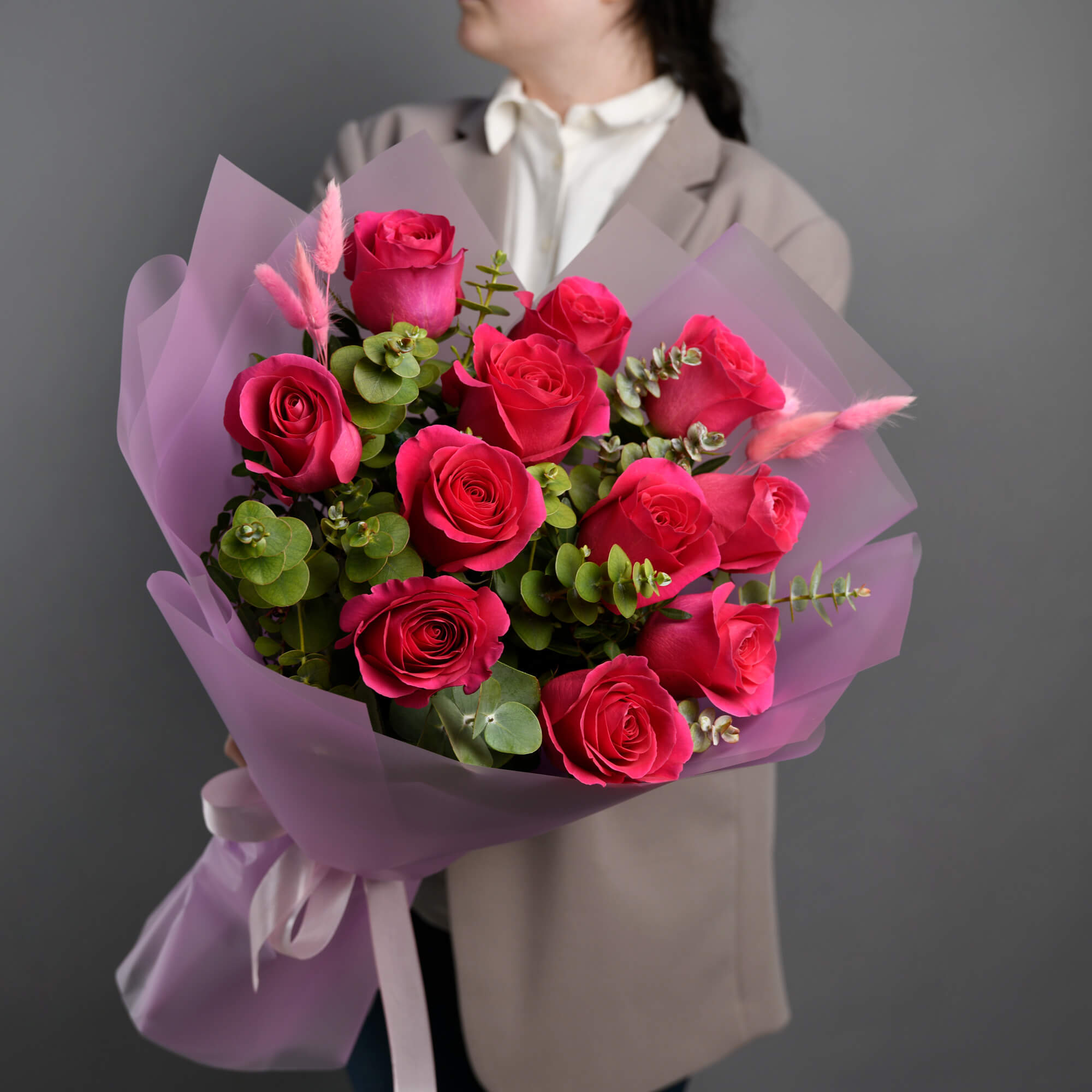 Buchete de trandafiri - California Flowers, Buchet 11 trandafiri Pink, californiaflowers.mom