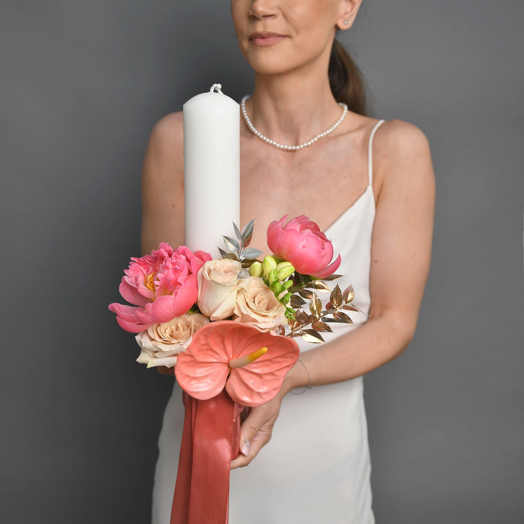 Lumanare botez cu bujori si trandafiri, 5, californiaflowers.mom