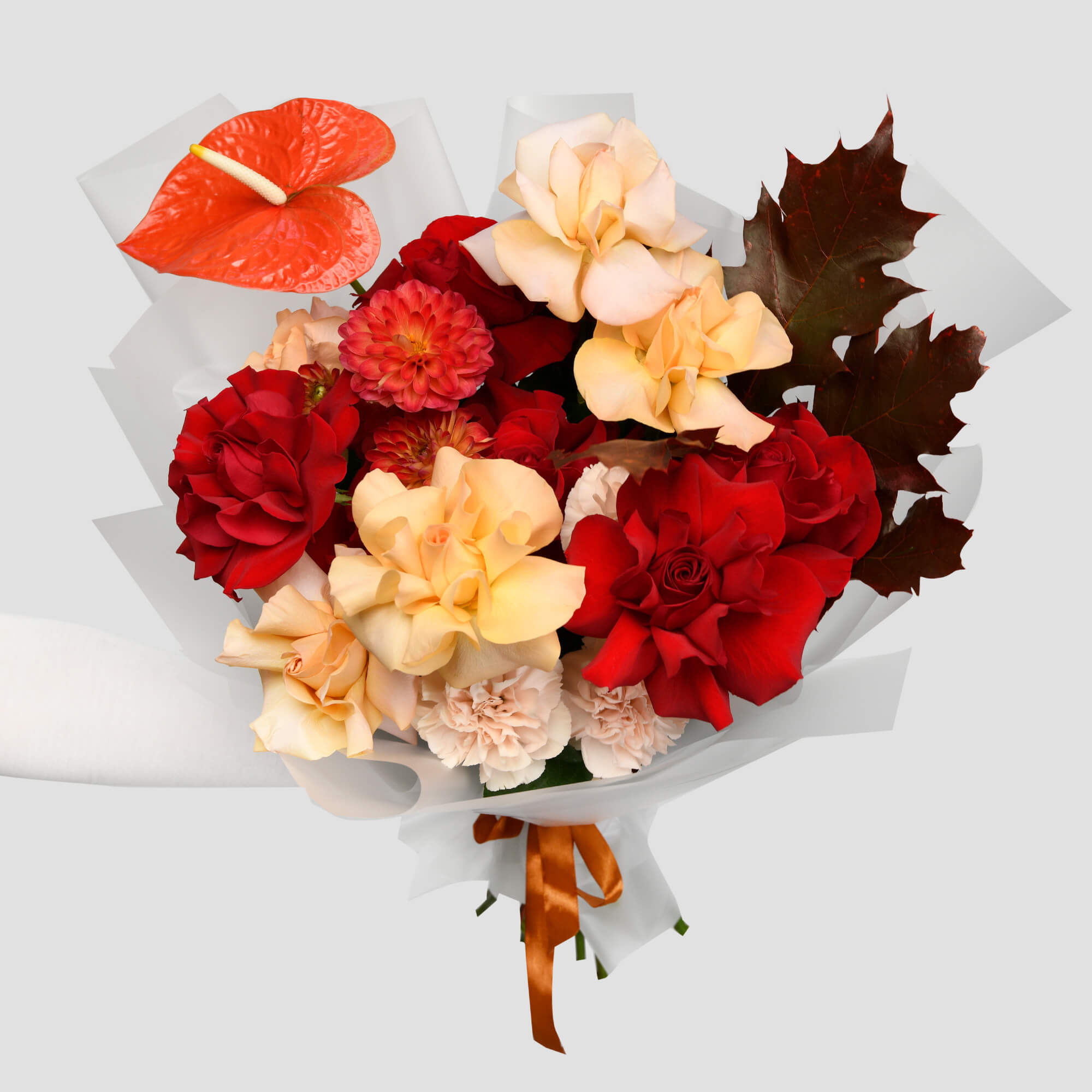 Buchete de trandafiri - California Flowers, Buchet anthurium si trandafiri, californiaflowers.mom