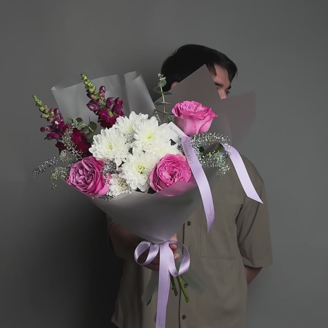 Buchet trandafiri roz si crizanteme, 12, californiaflowers.mom