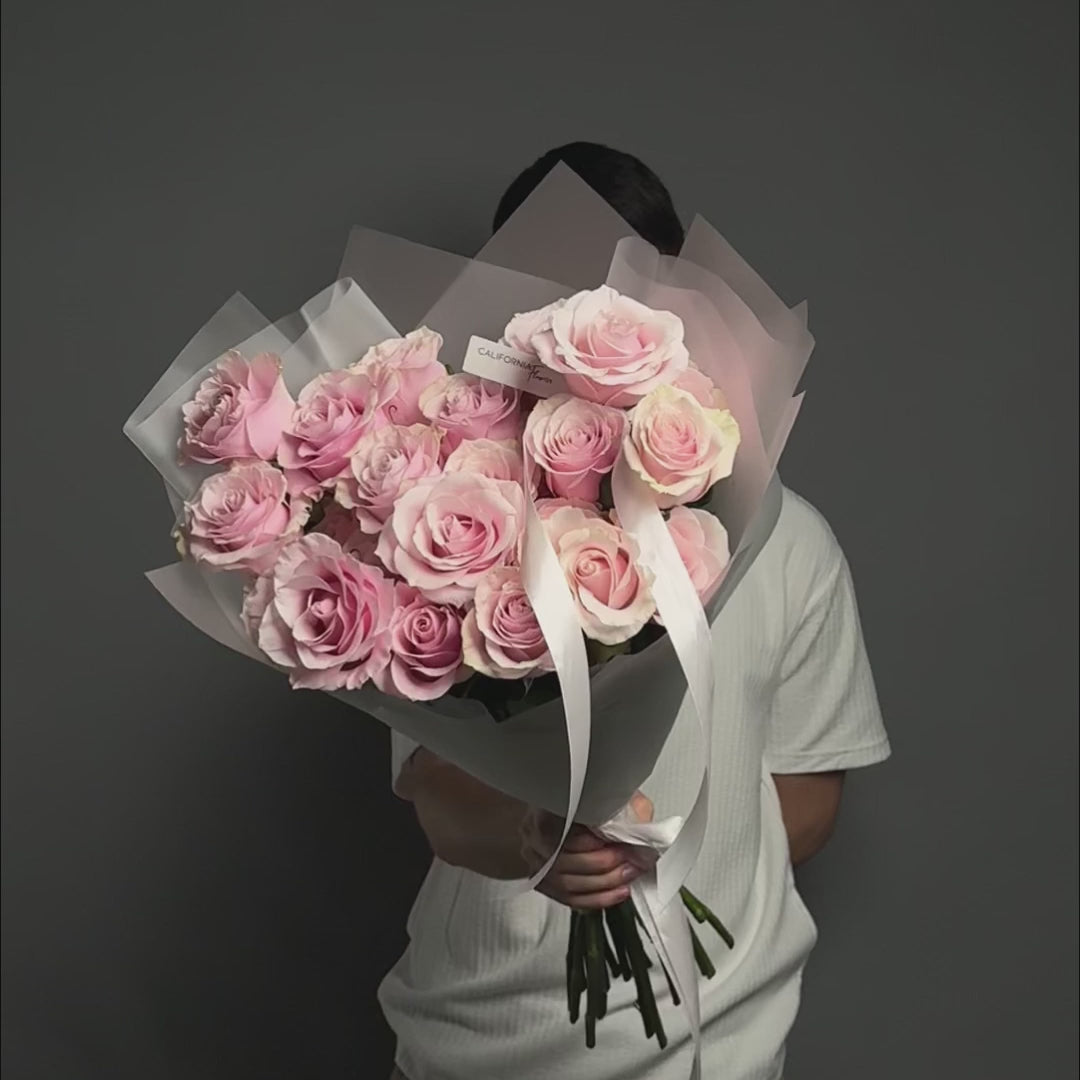 Buchet 25 trandafiri roz, 4, californiaflowers.mom