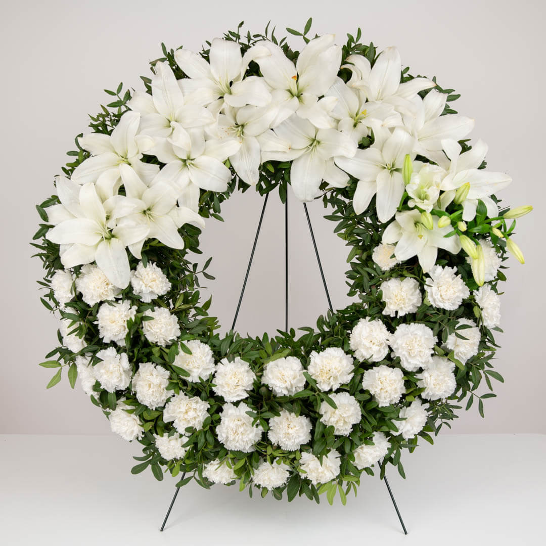 Produse, Aranjament floral funerar cu crini si garoafe, californiaflowers.mom
