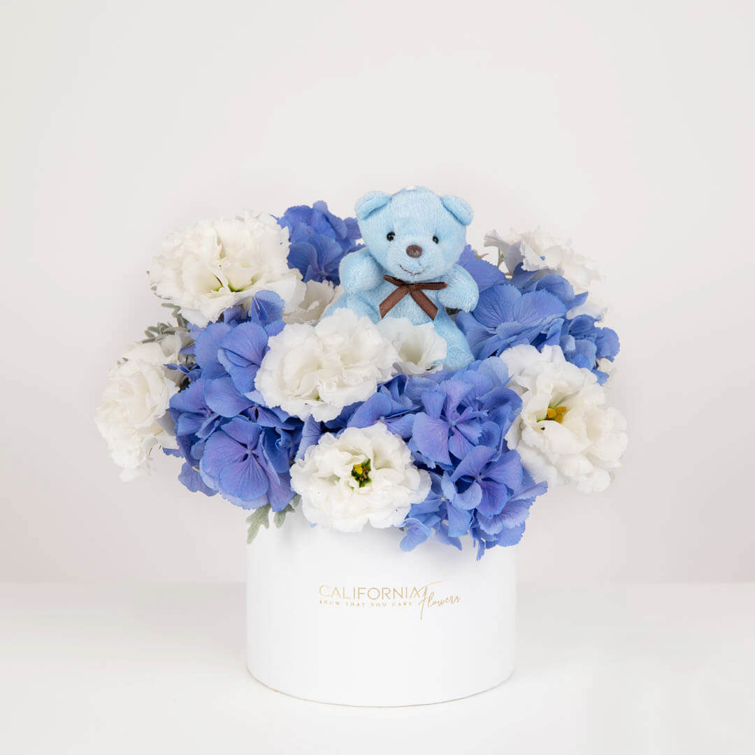 Aranjamente florale nou nascut - California Flowers, Aranjament floral nou nascut blue, californiaflowers.mom